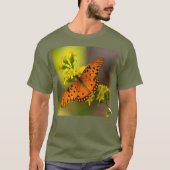 Gulf Fritillary aka Passion Butterfly on Goldenrod T-shirt (Voorkant)