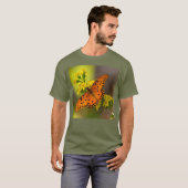 Gulf Fritillary aka Passion Butterfly on Goldenrod T-shirt (Voorkant volledig)