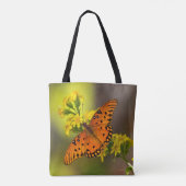 Gulf Fritillary aka Passion Butterfly on Goldenrod Tote Bag (Achterkant)