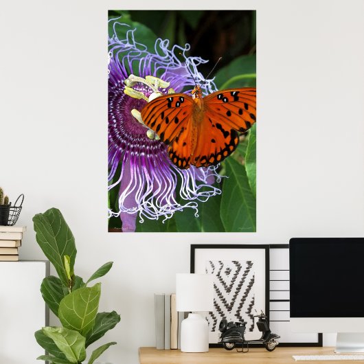 Gulf Fritillary Art Poster -24x36 - andere maten (Thuiskantoor)