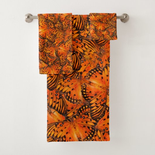 Gulf fritillary butterflies oranje bruin bad handdoek (Insitu)