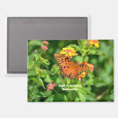 Gulf Fritillary Butterfly Magneet (Voorkant / Achterkant)
