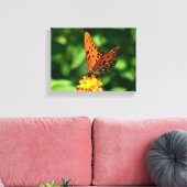 Gulf fritillary Butterfly Stretched Canvas Print (Insitu (Woonkamer))