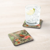 Gulf Fritillary on Zinnia Drankjes Onderzetter (Rechterzijde)