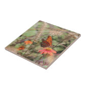 Gulf Fritillary on Zinnia Tegeltje (Zijkant)