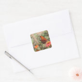 Gulf Fritillary on Zinnia Vierkante Sticker (Envelop)