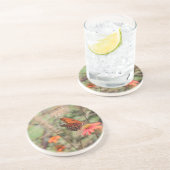 Gulf Fritillary on Zinnia Zandsteen Onderzetter (Zijkant)