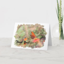 Gulf Fritillary op Zinnia - Hartelijk dank op kaar Bedankkaart