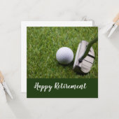 Gulf-gelukkige pensionering met golfbal en rotter kaart (Voorkant / Achterkant in situ)