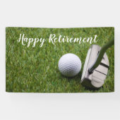 Gulf-gelukkige pensionering met golfbal en rotter spandoek (Horizontaal)