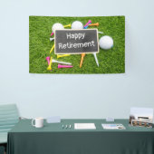 Gulf-gelukkige pensionering met golfbal en t-shirt spandoek (Beurs)