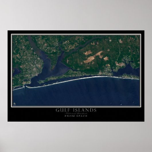 Gulf Islands National Seashore Florida Satellite Poster (Voorkant)