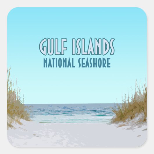 Gulf Islands National Seashore Mississippi Florida Vierkante Sticker (Voorkant)