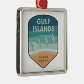 Gulf Islands National Seashore Seagulls Metalen Ornament (Rechts)