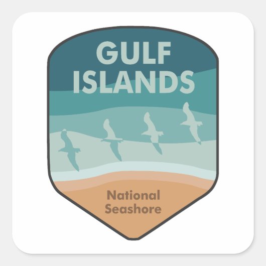 Gulf Islands National Seashore Seagulls Vierkante Sticker (Voorkant)