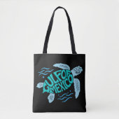 Gulf of Mexico Sea Turtle Typography Tote Bag (Voorkant)