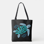 Gulf of Mexico Sea Turtle Typography Tote Bag (Achterkant)