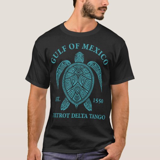 Gulf Of Mexico Turtle Foxtrot Delta Tango EST 1550 T-shirt (Voorkant)