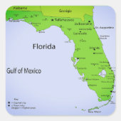 GULF OF MEXICO VIERKANTE STICKER (Voorkant)