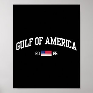 Gulf of US America EST 2025 Amerikaanse vlag Poster