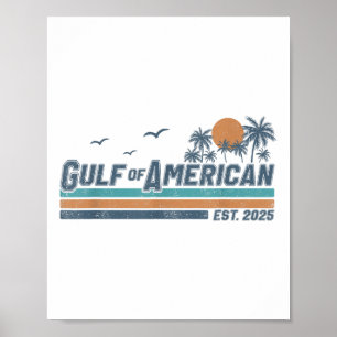 Gulf of US America EST 2025 Retro  Beach Me Poster