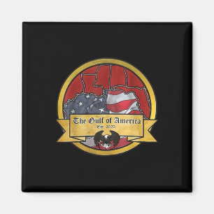 Gulf Retro of America EST 2025 Amerikaanse Mannen  Magneet