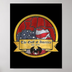Gulf Retro of America EST 2025 Amerikaanse Mannen  Poster