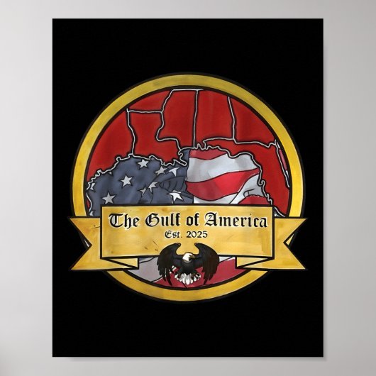 Gulf Retro of America EST 2025 Amerikaanse Mannen  Poster (Voorkant)