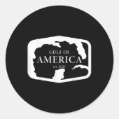 Gulf Retro of America EST 2025 Amerikaanse Mannen  Ronde Sticker (Voorkant)