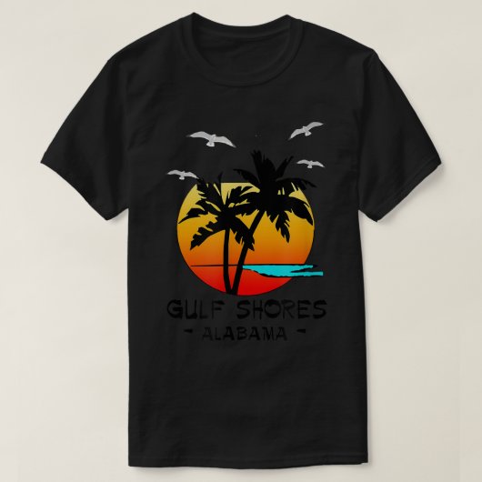 GULF SCHOONT ALABAMA TROPISCHE BESTEMMING BINNEN T-SHIRT (Design voorkant)