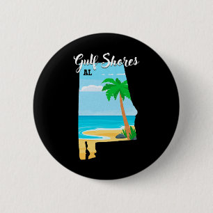 Gulf Shores Al Sinaasappel Beach Alabyma Trip V Ronde Button 5,7 Cm