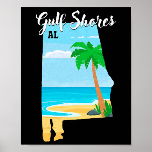 Gulf Shores Al Vintage Orange Beach Alabama Trip V Poster