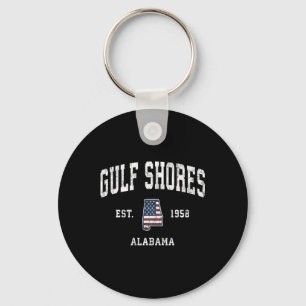 Gulf Shores Alabama Al Amerikaanse Vlag Sport Sleutelhanger