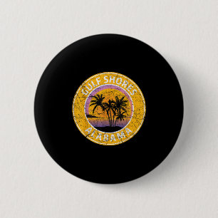 Gulf Shores Alabama Al Retro jaren 80 Summer TR Ronde Button 5,7 Cm