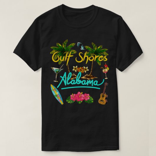 Gulf Shores Alabama Beach Summer Palm Sun Set Palm T-shirt (Design voorkant)