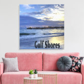 Gulf Shores Alabama Beach Sunrise Pier Canvas Afdruk (Insitu (Woonkamer))