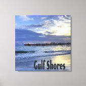 Gulf Shores Alabama Beach Sunrise Pier Canvas Afdruk (Voorkant)