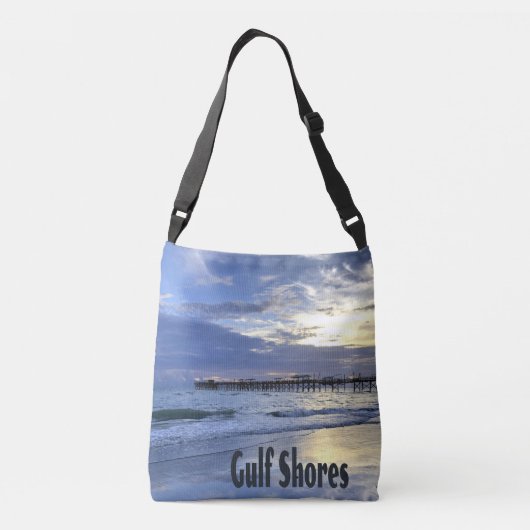 Gulf Shores Alabama Beach Sunrise Pier Crossbody Tas (Achterkant)