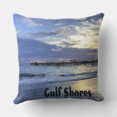 Gulf Shores Alabama Beach Sunrise Pier Kussen (Achterkant)