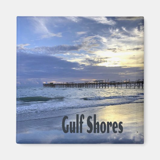 Gulf Shores Alabama Beach Sunrise Pier Magneet (Voorkant)