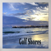 Gulf Shores Alabama Beach Sunrise Pier Poster (Voorkant)