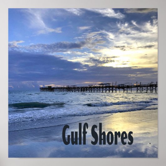 Gulf Shores Alabama Beach Sunrise Pier Poster (Voorkant)
