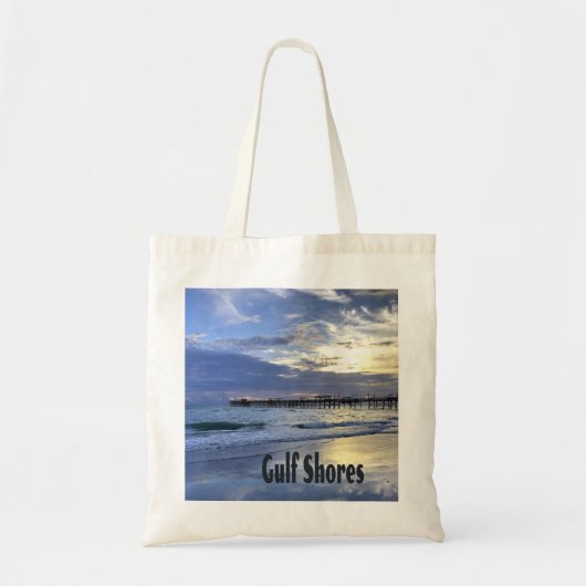 Gulf Shores Alabama Beach Sunrise Pier Tote Bag (Voorkant)