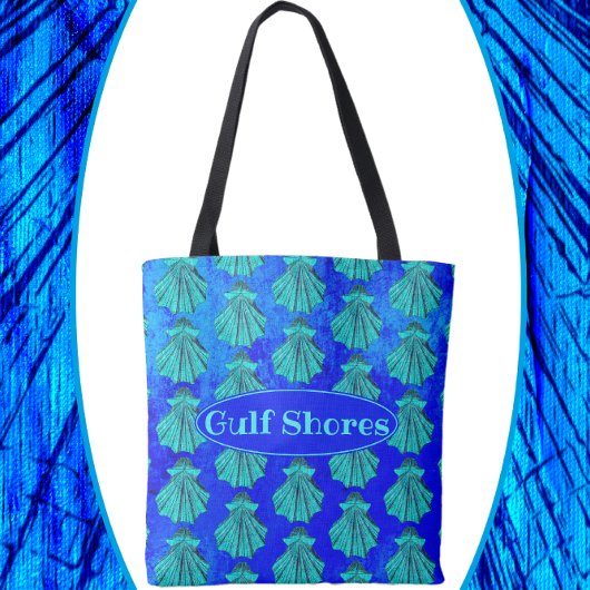 Gulf Shores Alabama  Blue Scallop Shell Tote Bag
