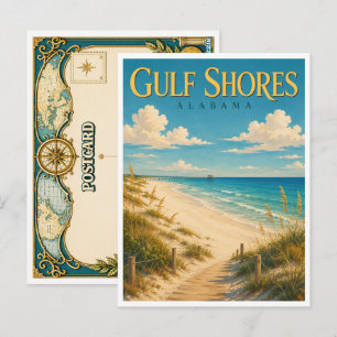 Gulf Shores Alabama Golfstrand GeoSaga Briefkaart