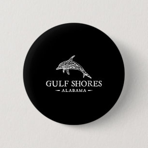 Gulf Shores Alabama Retro Dolfijn Reisvakantie Ronde Button 5,7 Cm
