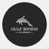 Gulf Shores Alabama Retro Dolfijn Reisvakantie Ronde Sticker (Voorkant)