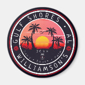 Gulf Shores Alabama Retro Sunset Souvenirs 80s Magneet (Voorkant)