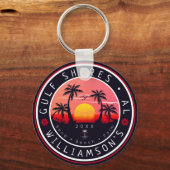 Gulf Shores Alabama Retro Sunset Souvenirs 80s Sleutelhanger (Voorkant)