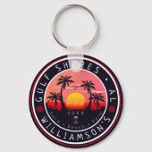 Gulf Shores Alabama Retro Sunset Souvenirs 80s Sleutelhanger (Achterkant)